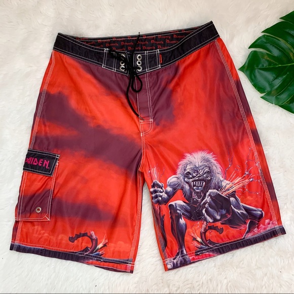 Dragonfly Other - Vintage Iron Maiden Board Shorts Swim Eddie 36